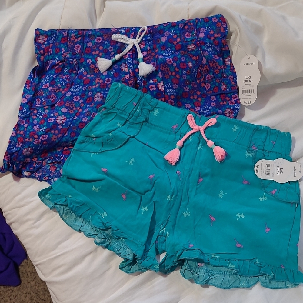 Floral and Palm Print Shorts Set